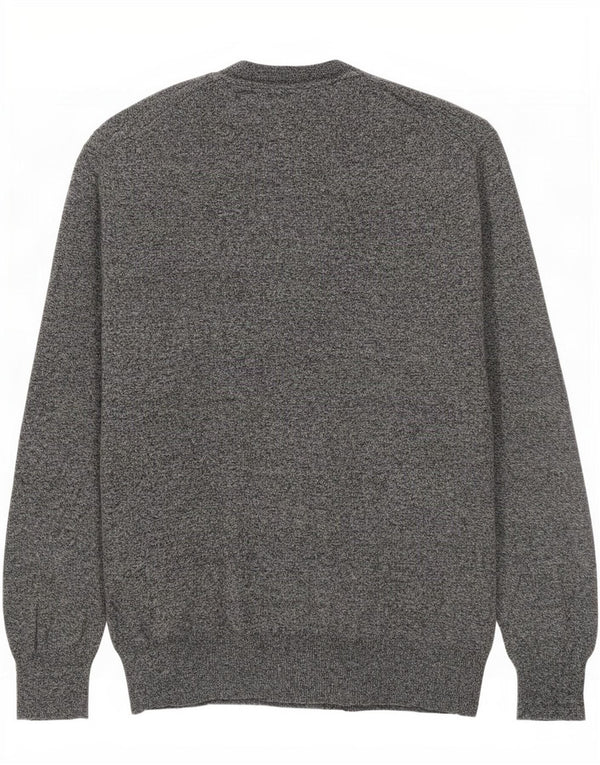Superdry Jersey con cuello redondo para hombre, talla 2XL, algodón moteado gris