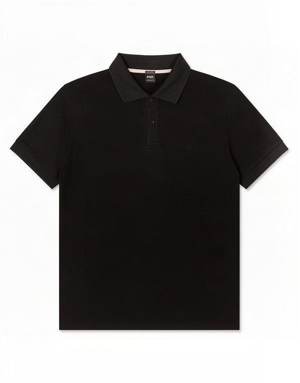 Hugo Boss Polo de corte regular para hombre 2XL Algodón negro