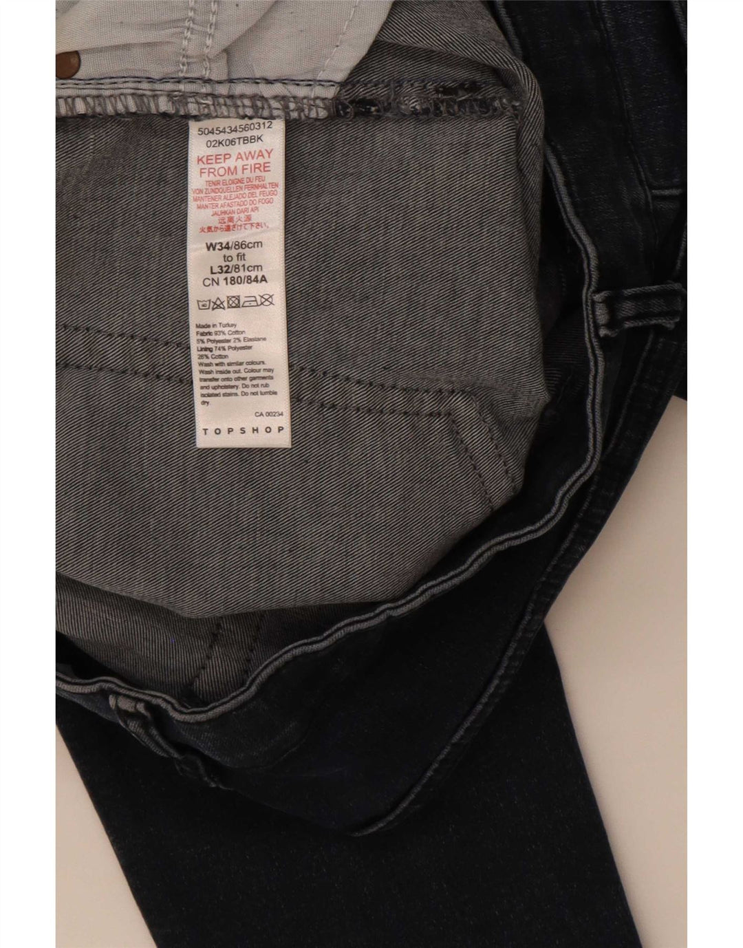 Vaqueros ajustados para mujer Topshop W34 L32 Poliéster azul marino