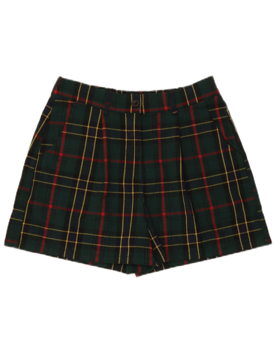 Pantalones cortos chinos para mujer Nice & Chic Large W32 Poliéster a cuadros verdes