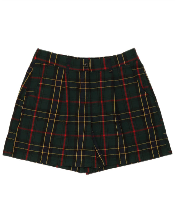 Pantalones cortos chinos para mujer Nice & Chic Large W32 Poliéster a cuadros verdes