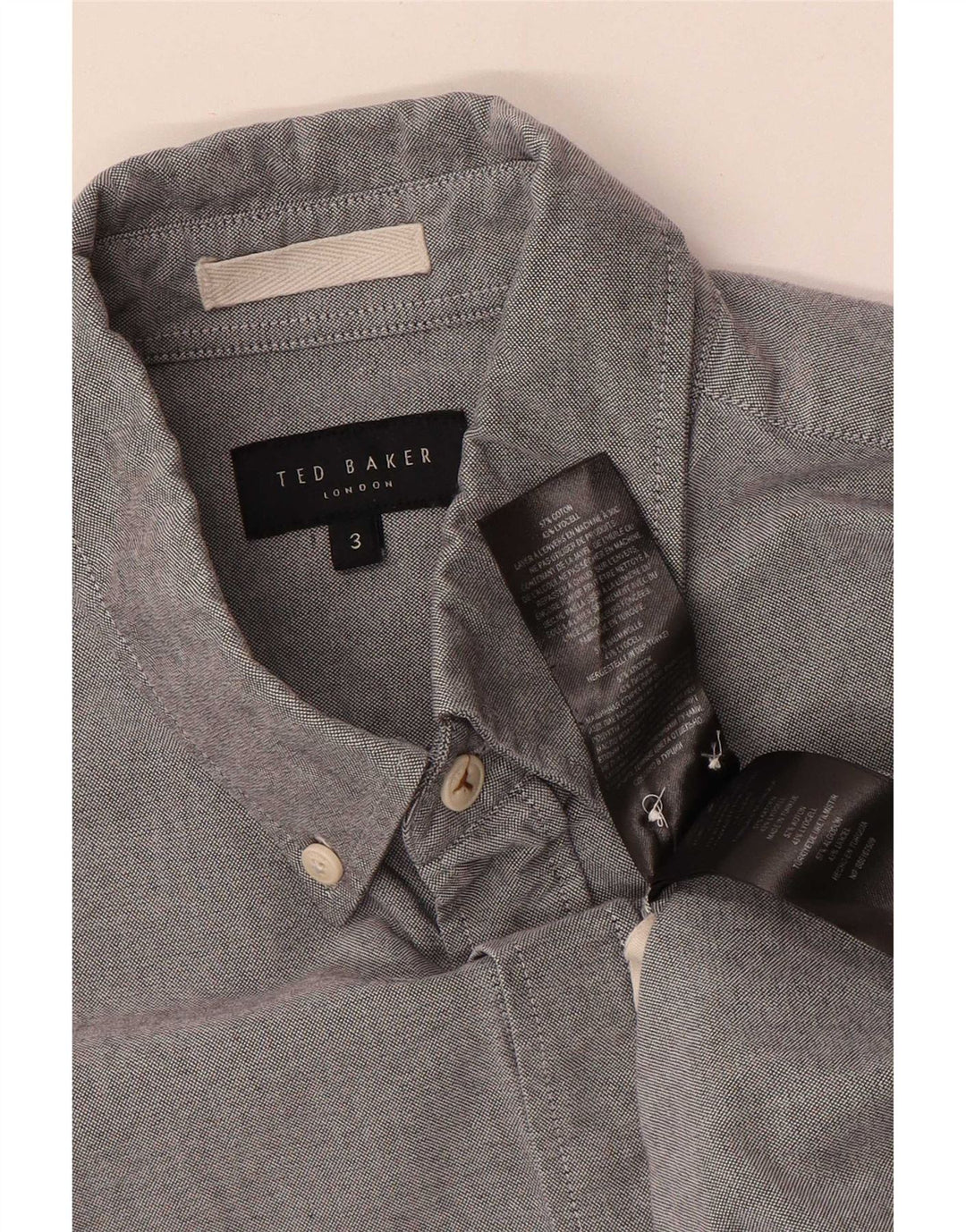 Ted Baker Camisa para hombre Talla 3 Algodón azul mediano