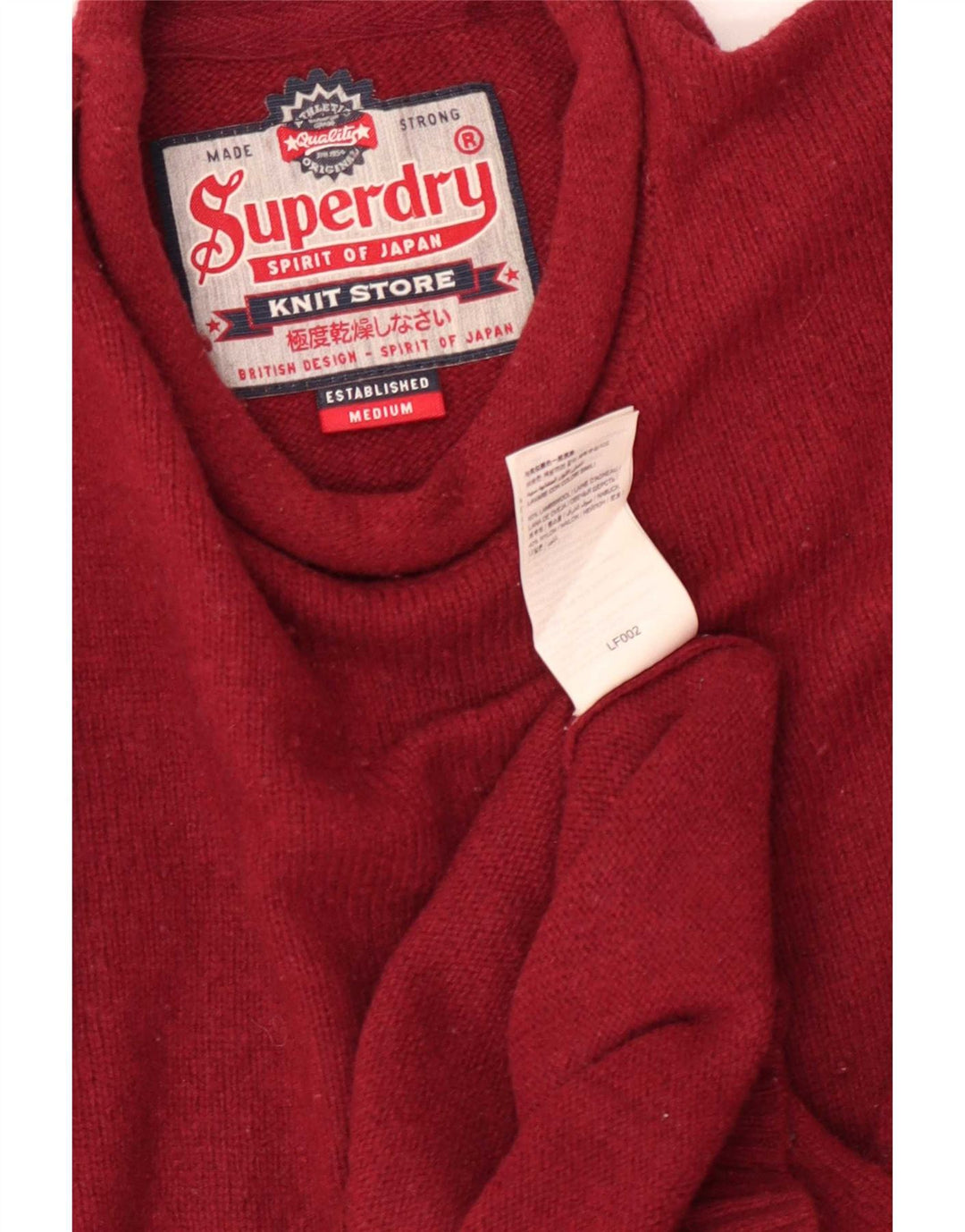 Superdry Jersey De Cuello Redondo Para Hombre De Lana De Cordero Roja Mediana