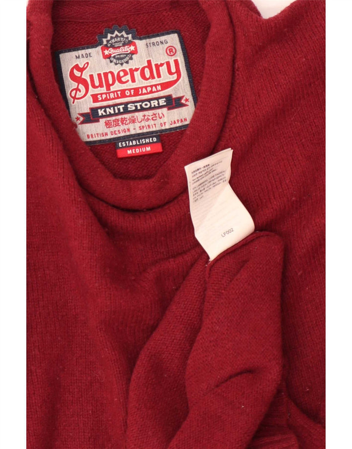 Superdry Jersey De Cuello Redondo Para Hombre De Lana De Cordero Roja Mediana