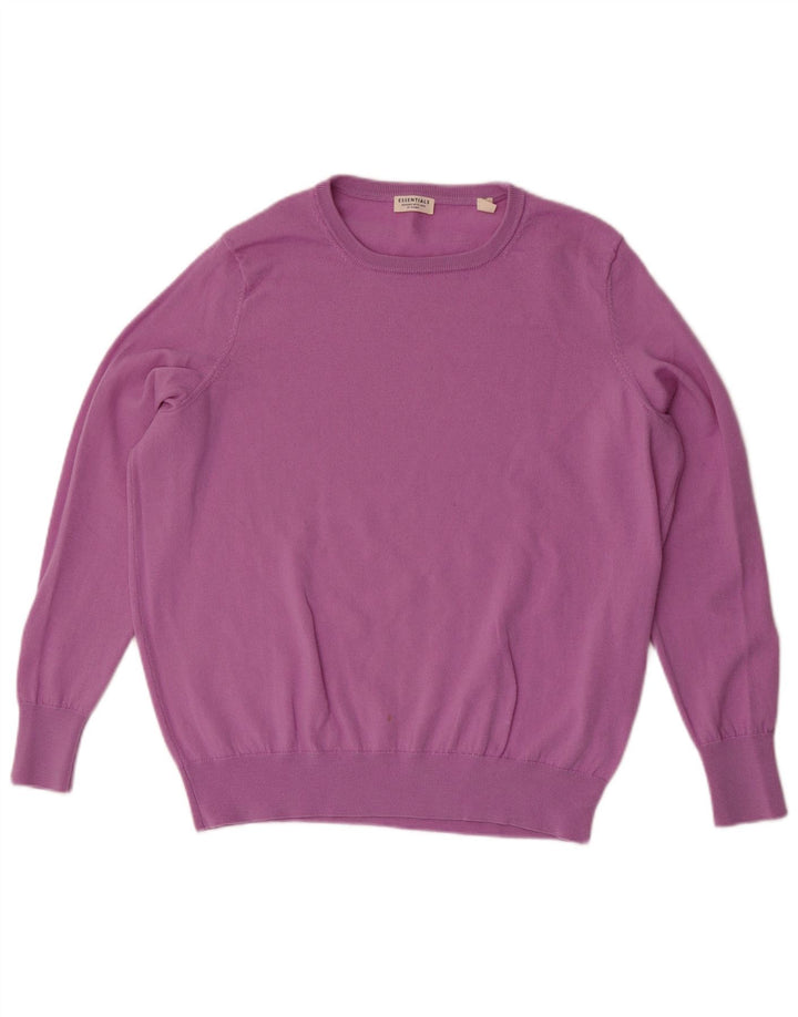Essentials Jersey De Cuello Redondo Para Hombre EU 48/50 Lana Merino Púrpura Mediana