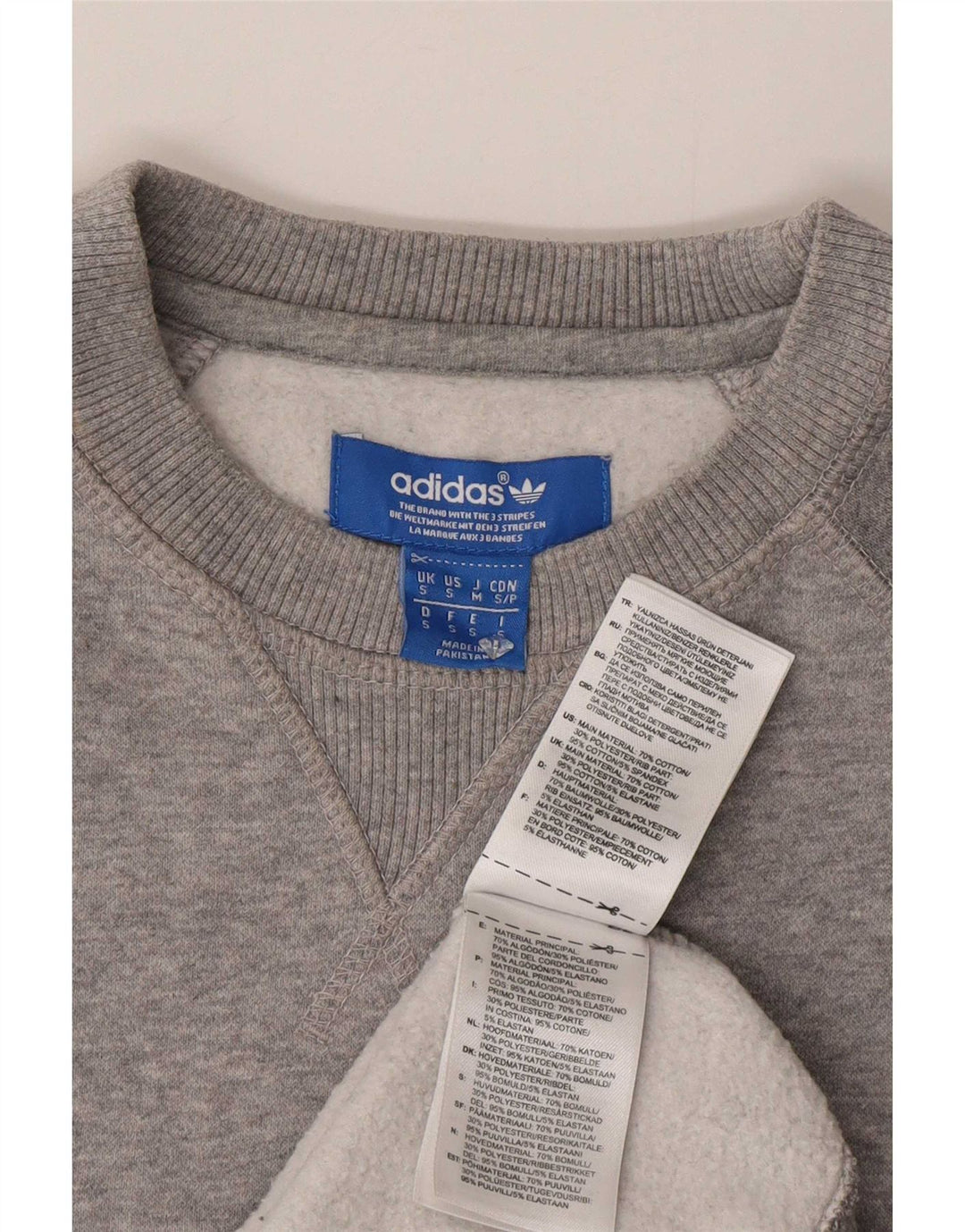 Adidas Hombre Graphic Sudadera Jumper Pequeño Gris Algodón