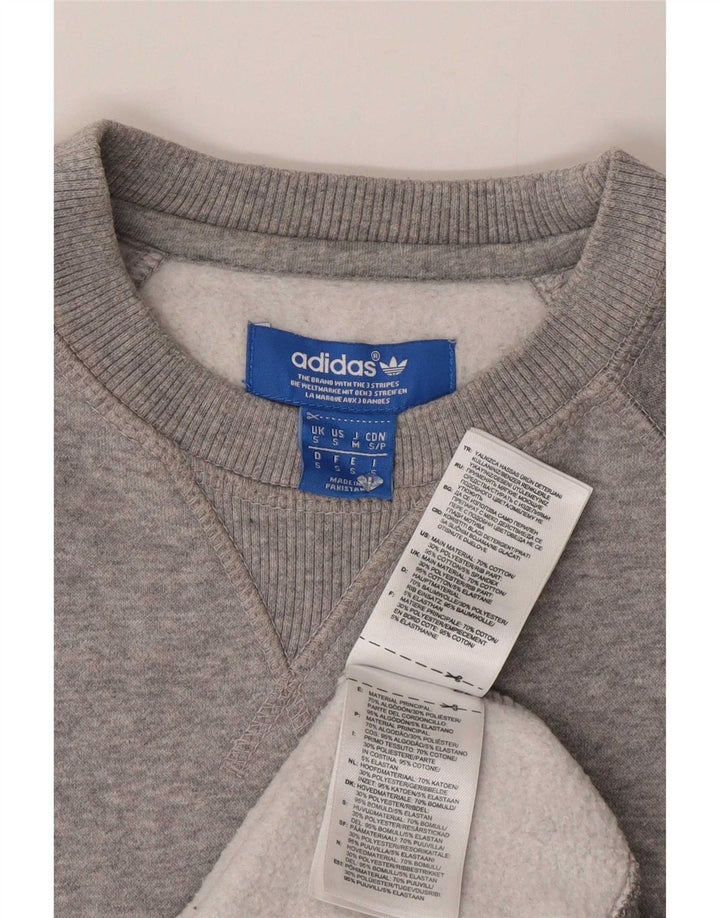 Adidas Hombre Graphic Sudadera Jumper Pequeño Gris Algodón
