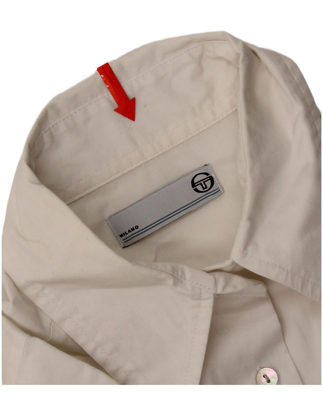 Sergio Tacchini Camisa Mujer UK 40 Grande Algodón Blanco