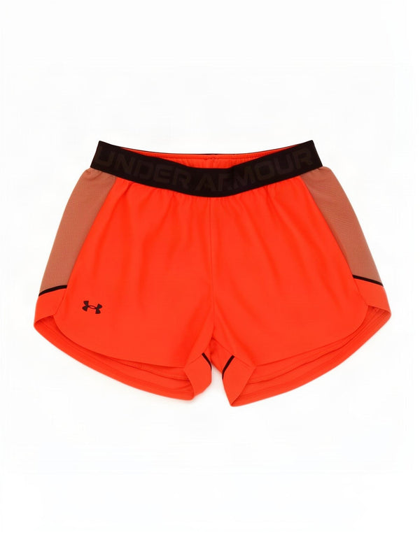 Under Armour Pantalones cortos deportivos gráficos para mujer UK 8 Small Naranja Colorblock