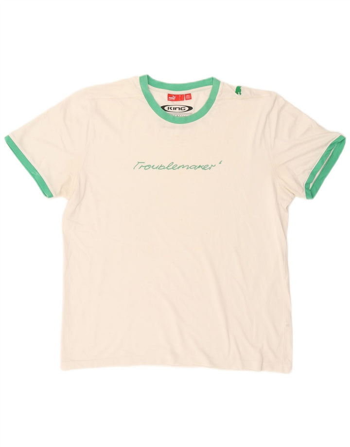 Puma - Camiseta gráfica para hombre, talla grande, color blanco