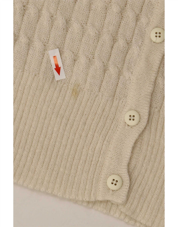 Vintage mujer Cardigan suéter Reino Unido 10 pequeño blanco