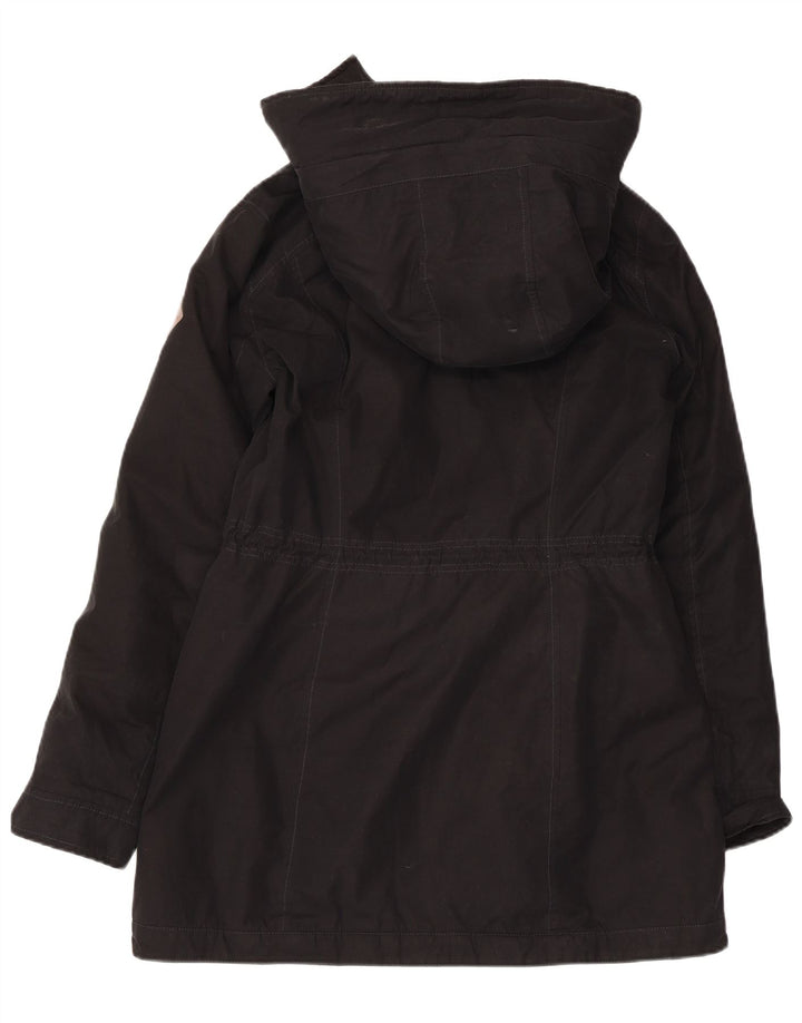 HOLLISTER Parka con capucha para mujer UK 40 Mediana Poliéster negro