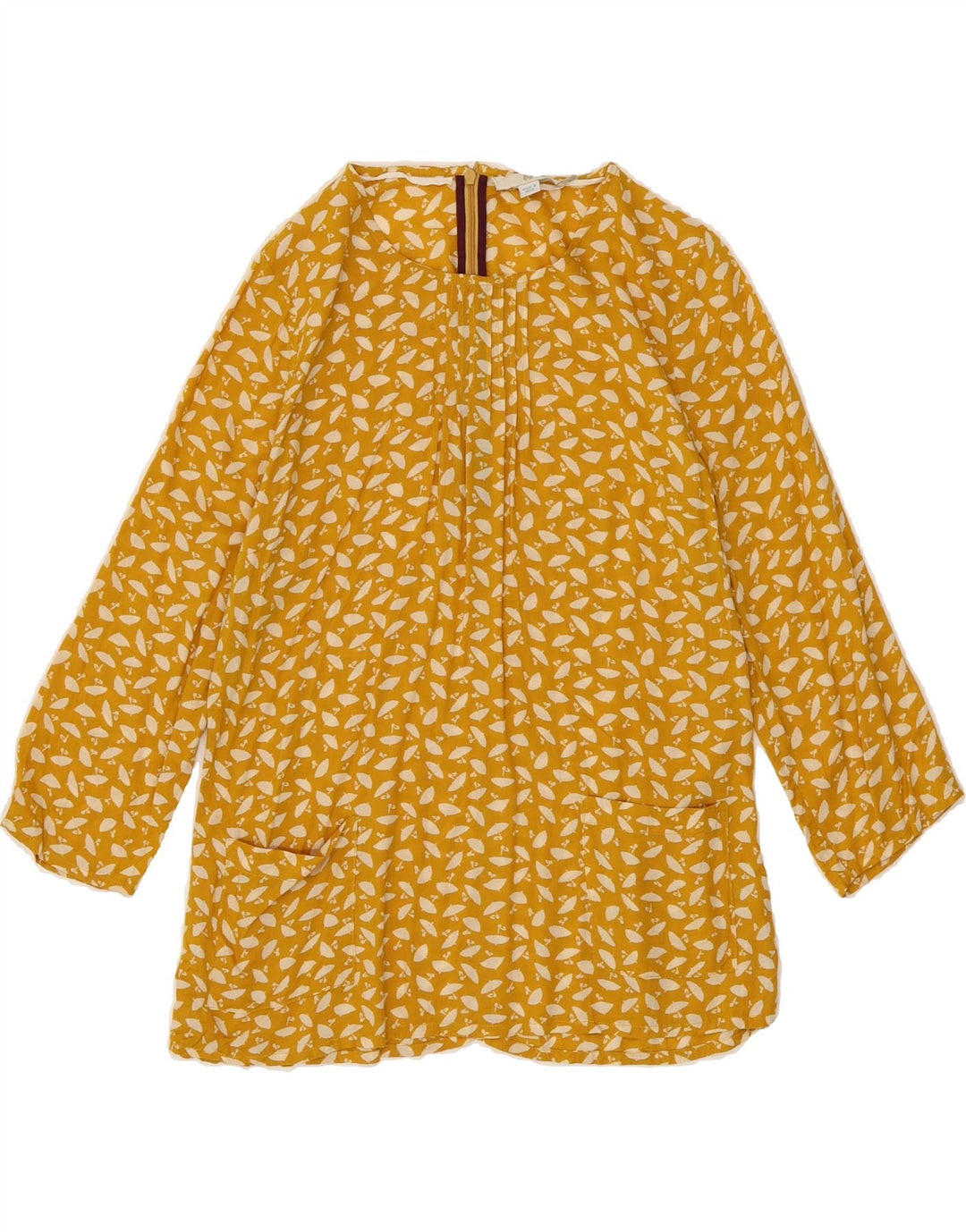 BODEN Womens Abstract Pattern 3/4 Sleeve Blouse Top UK 10 Small  Yellow Vintage Boden and Second-Hand Boden from Messina Hembry 