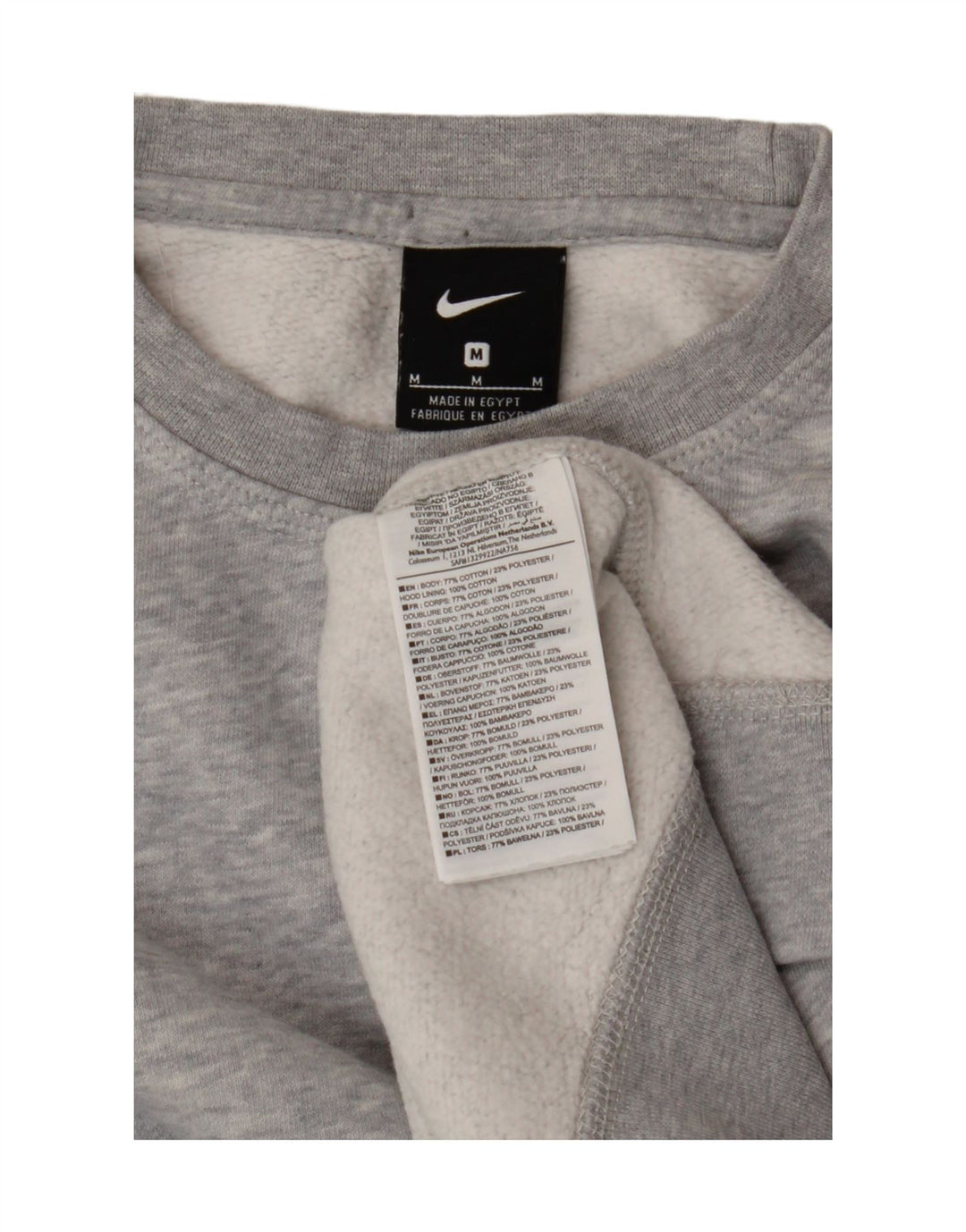 NIKE Womens Oversized Sweatshirt Jumper UK 14 Medium Grey Cotton