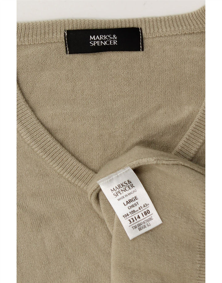 Marks & Spencer Suéter con Cuello en V para Hombre Acrílico Beige Grande