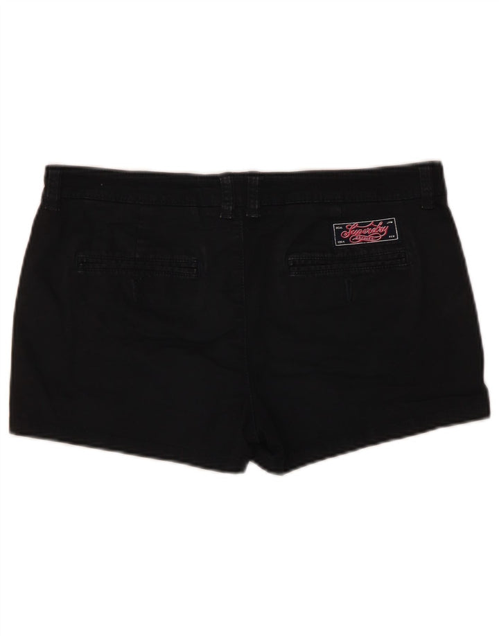Superdry Hot Pants Mujer Pequeño W32 Algodón Negro
