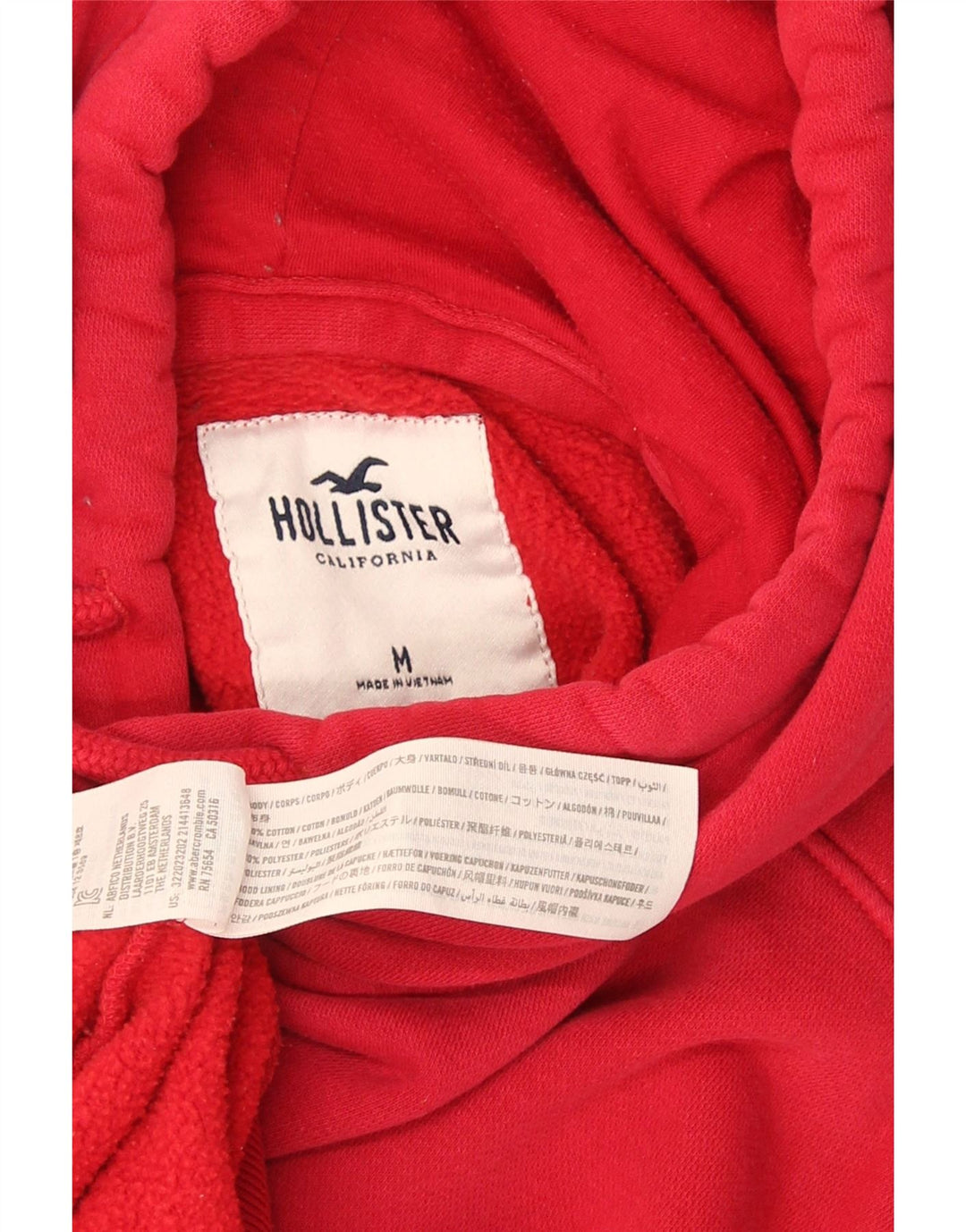 Hollister Hombre Sudadera Con Capucha Jumper Algodón Rojo Medio