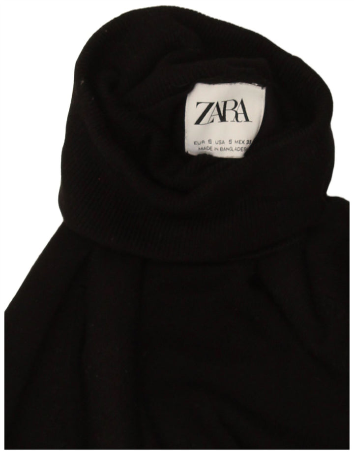 Zara Mujer Roll Neck Jumper Sweater UK 10 Small Negro