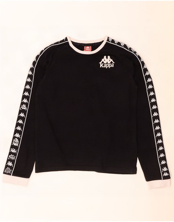 Kappa Womens Graphic Top Long Sleeve UK 10 Small Black Colourblock