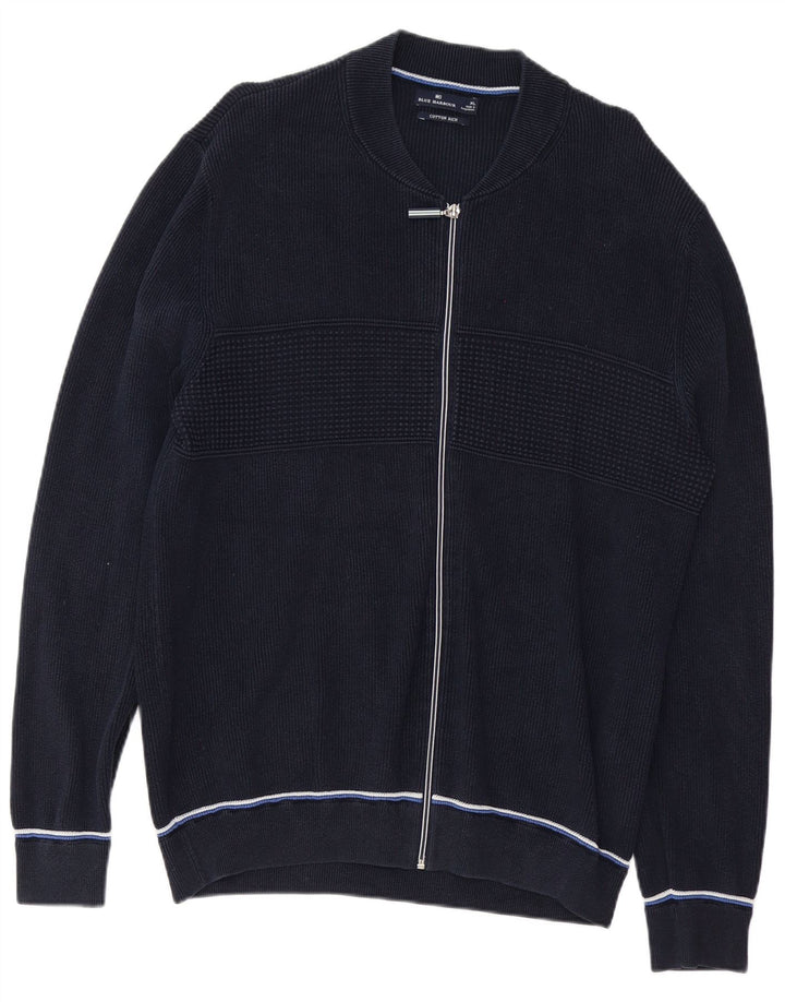 Blue Harbor Suéter tipo cárdigan para hombre XL Algodón azul marino