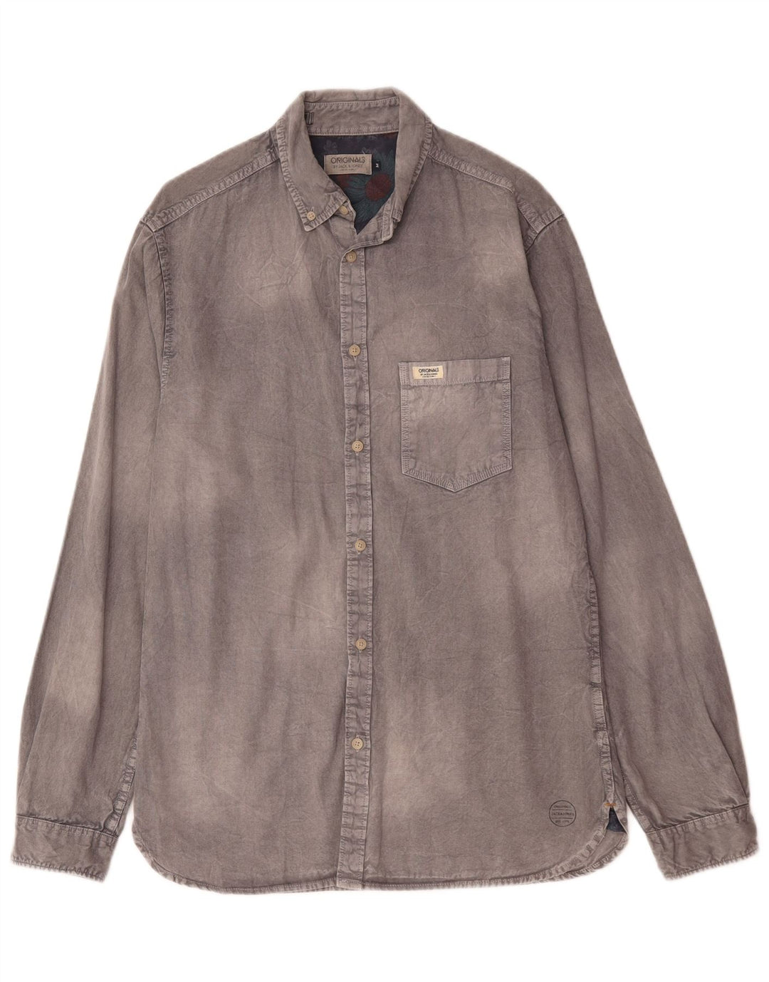 Camisa Jack & Jones Hombre Algodón Gris Medio