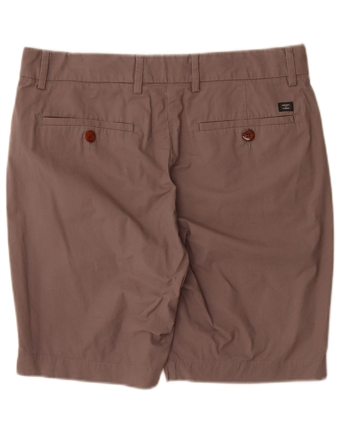 Superdry Pantalones cortos chinos regulares para hombre W32 Algodón marrón grande