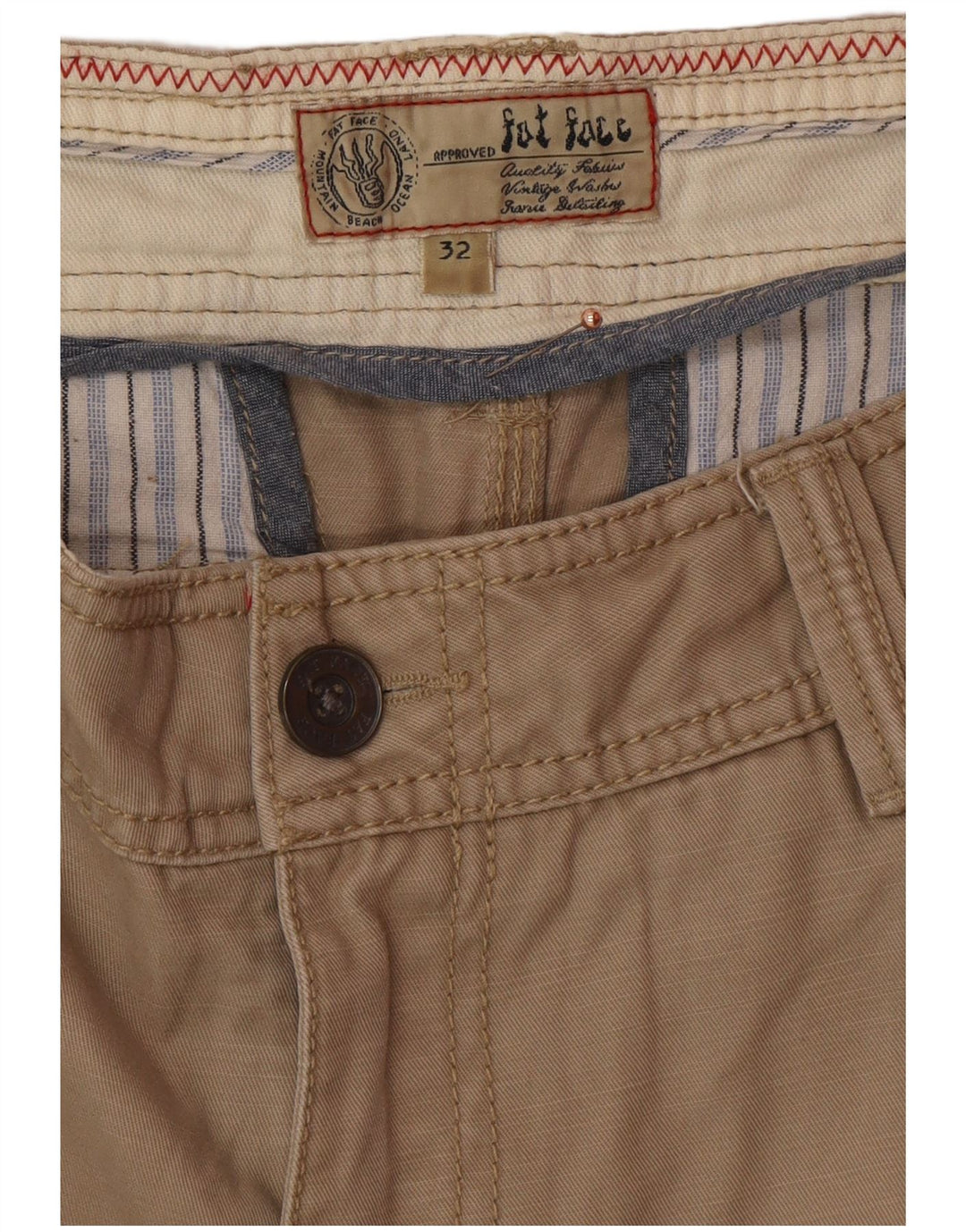FAT FACE Shorts cargo para hombre W32 Algodón beige medio