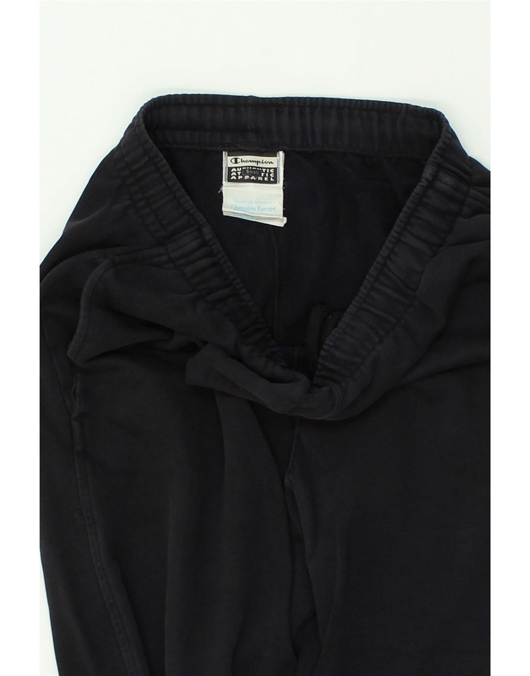 CHAMPION Mens Graphic Tracksuit Trousers Small Black Cotton | Vintage Champion | Thrift | Second-Hand Champion | Used Clothing | Messina Hembry 