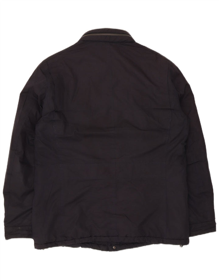 Massimo Dutti Abrigo cortavientos con capucha para hombre UK 40 Large Azul marino