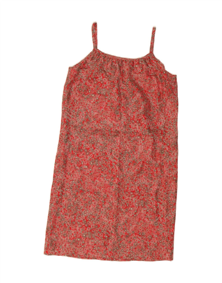 VINTAGE Womens Sundress UK 12 Medium Red Floral Vintage Vintage and Second-Hand Vintage from Messina Hembry 