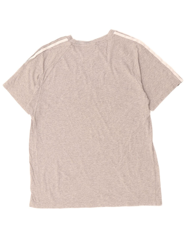 ADIDAS Mens T-Shirt Top Large Grey Flecked Cotton