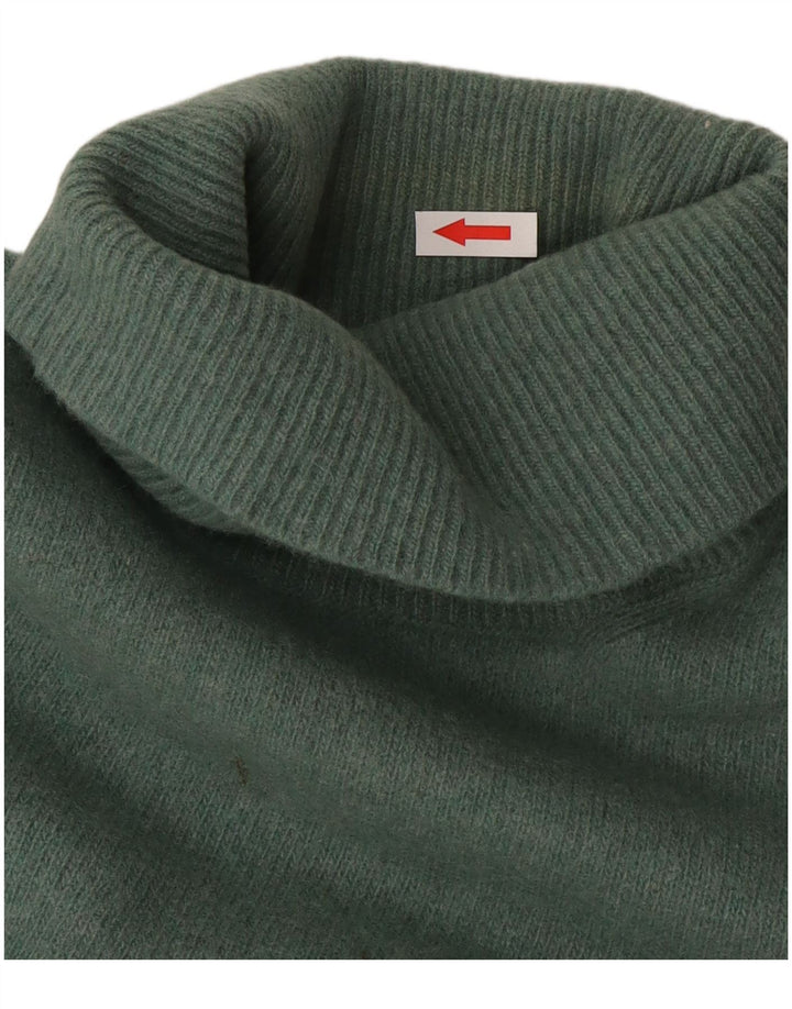 Jersey Trussardi Hombre Con Cuello Vuelto De Lana Verde Medio