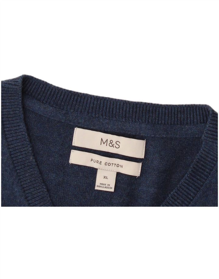 Marks & Spencer Camiseta sin mangas para hombre XL Algodón azul marino