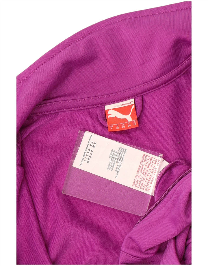 Puma Mujer Chándal Top Chaqueta UK 10 Pequeño Poliéster Rosa