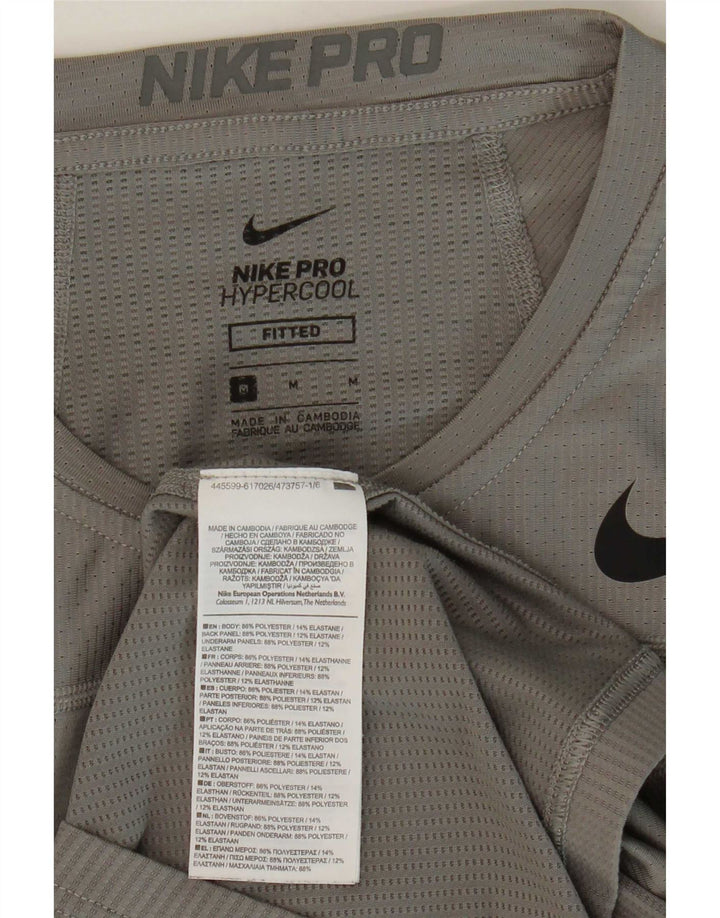 Nike Camiseta ajustada para hombre Top Gris medio Poliéster