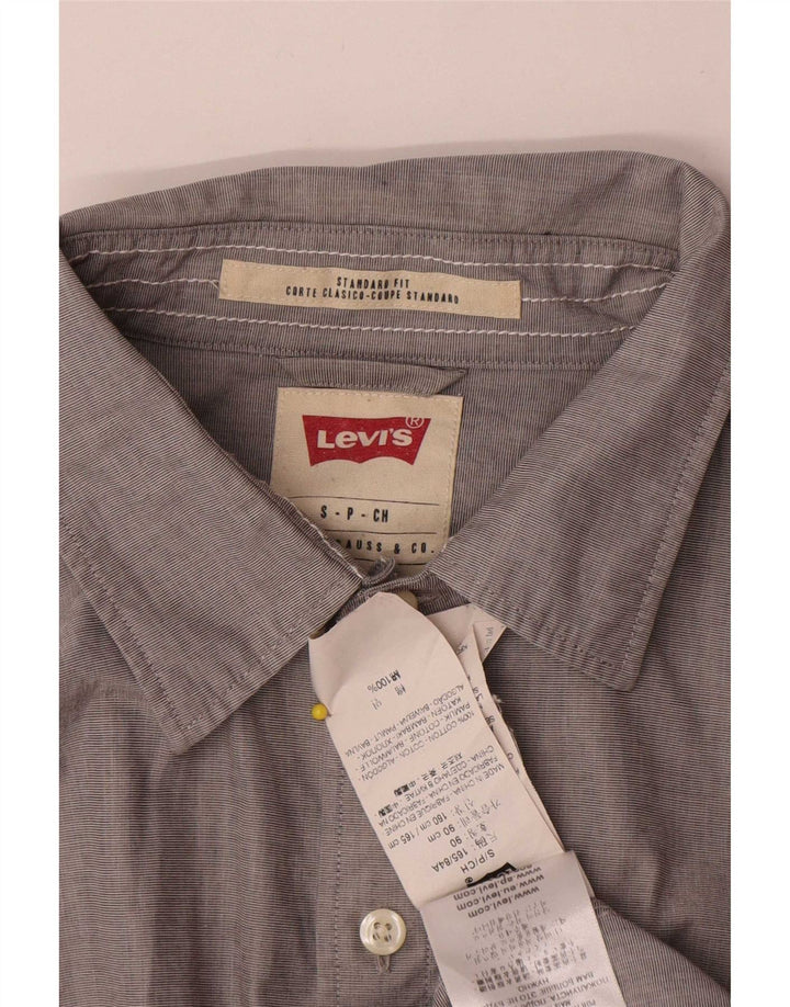 Levi's Camisa de corte estándar para hombre, talla pequeña, de algodón gris
