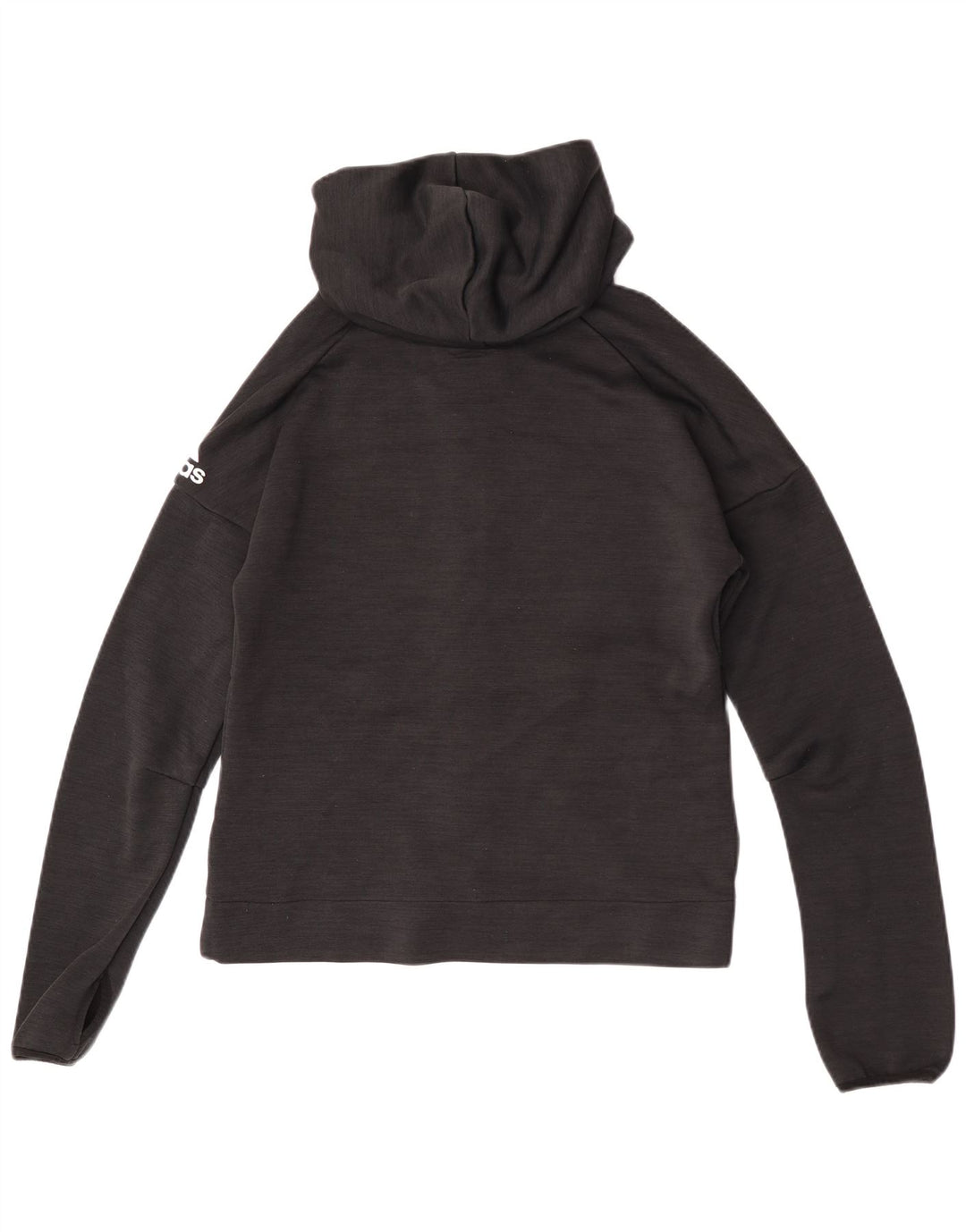 Adidas - Sudadera con capucha y cremallera para mujer, talla 40, poliéster negro grande