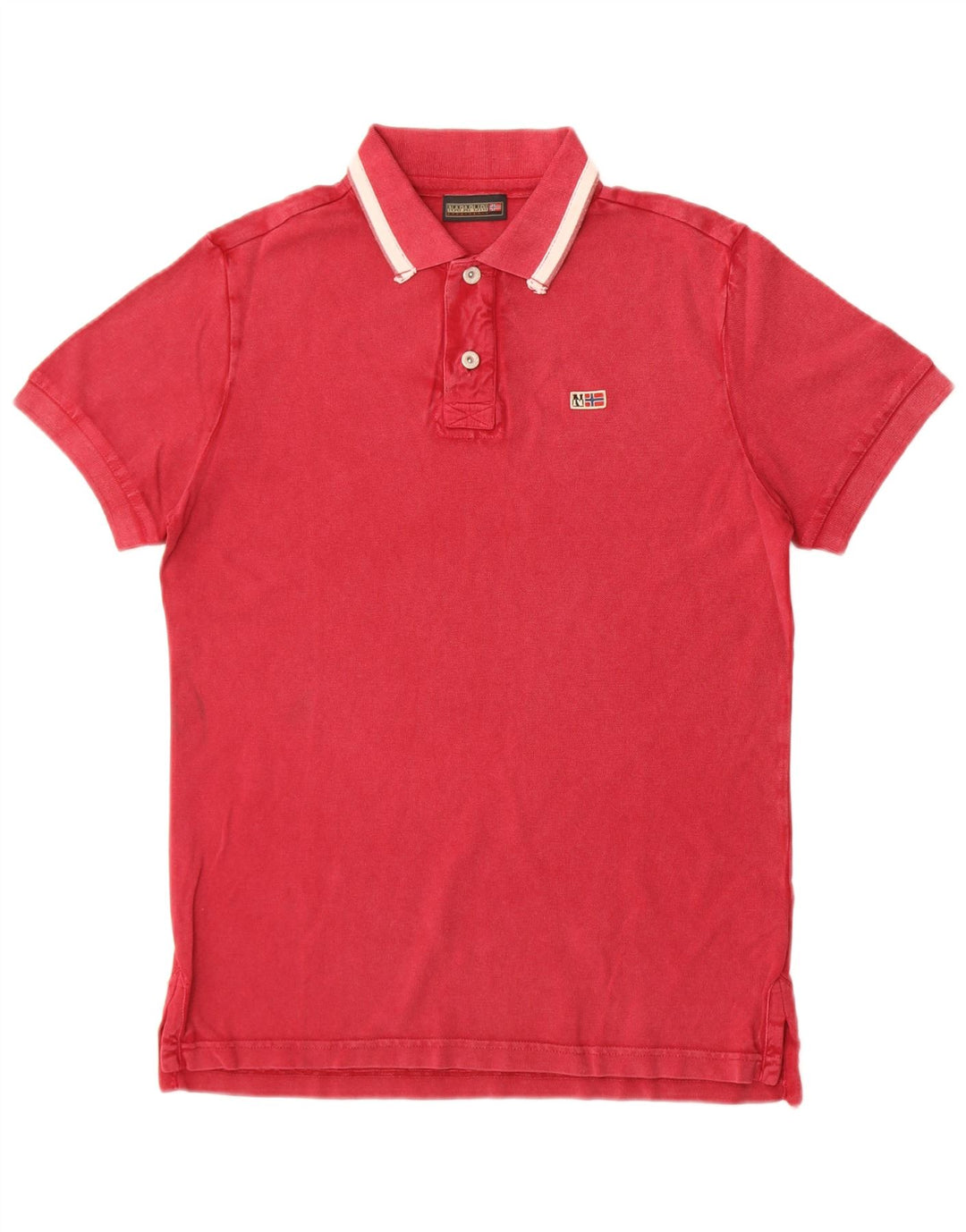 Napapijri Polo Geographic para hombre pequeño granate