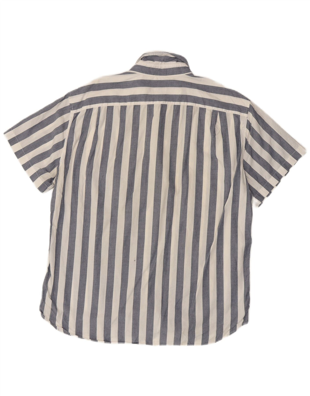 J. CREW Camisa ajustada de manga corta para hombre XL Algodón a rayas azules