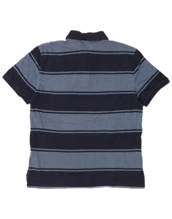 Polo Tommy Hilfiger para hombre de algodón a rayas azul marino mediano