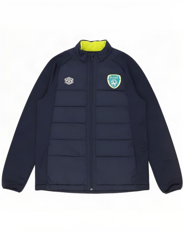 Umbro Mens Ireland Padded Jacket UK 44 2XL Navy Blue Polyester