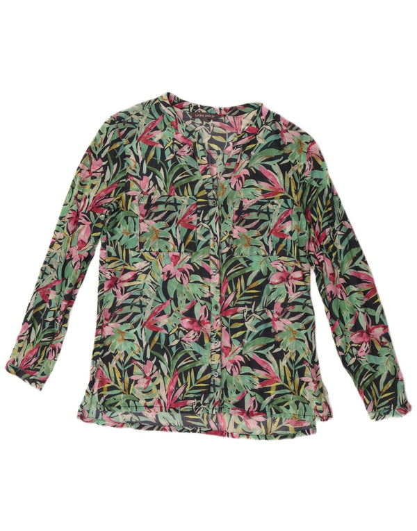 Laura Ashley Blusa para mujer UK 10 Small Multicolor Floral Cotton