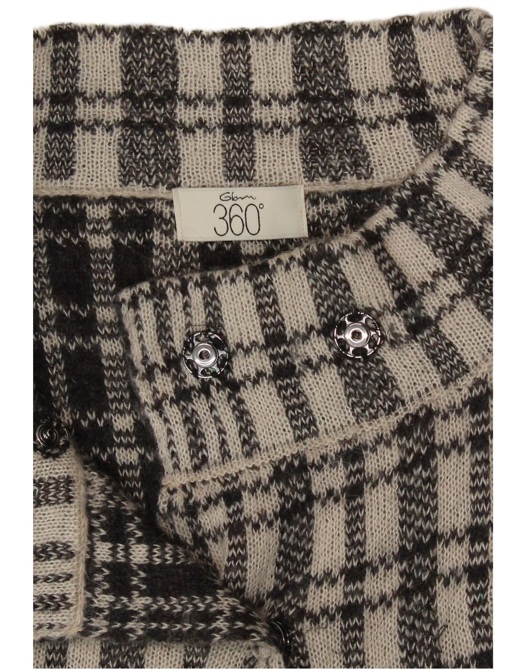 Vintage mujer 3/4 manga cardigan suéter Reino Unido 12 cheque azul medio