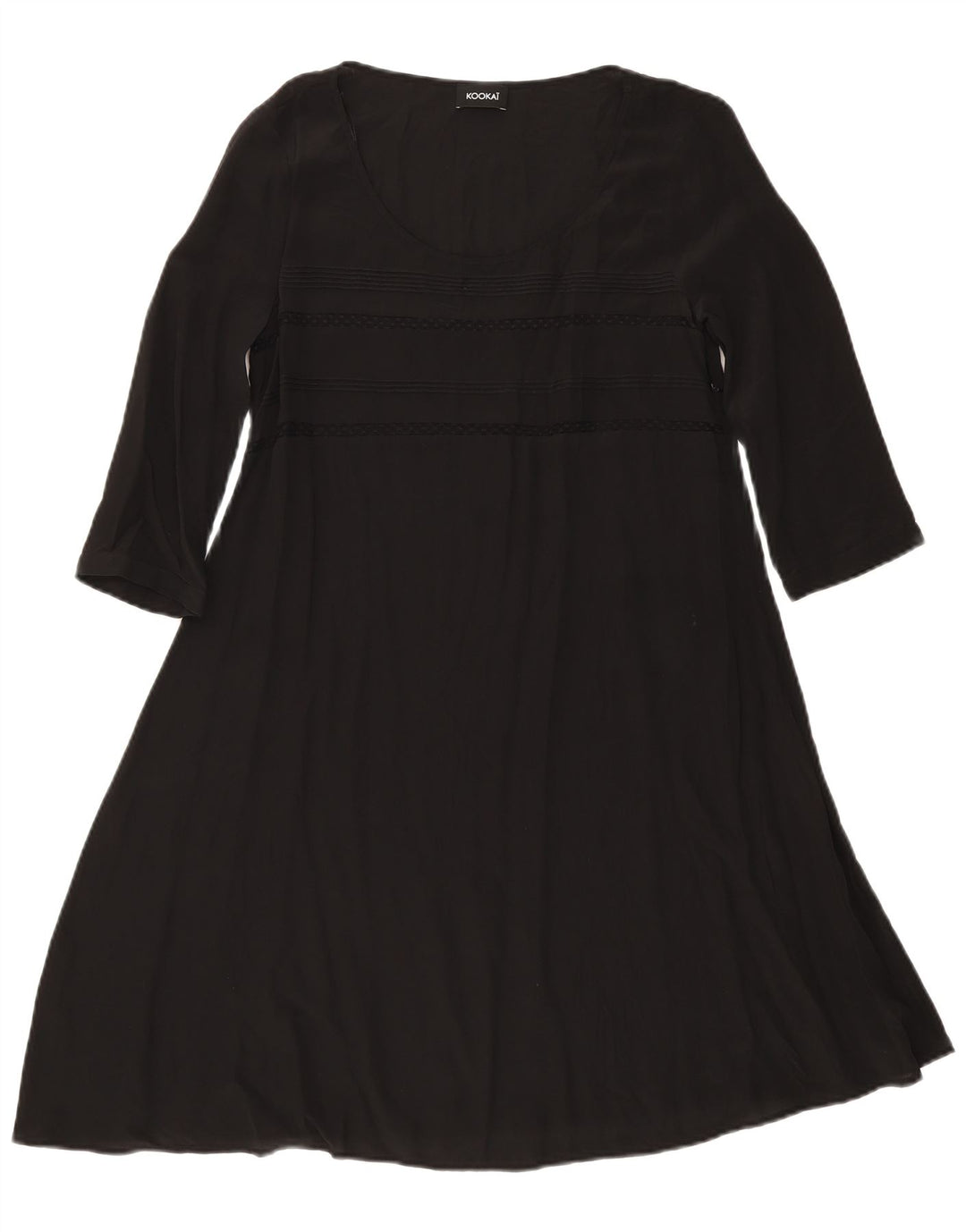 Kookai Vestido de manga larga para mujer, talla 40, talla M, color negro