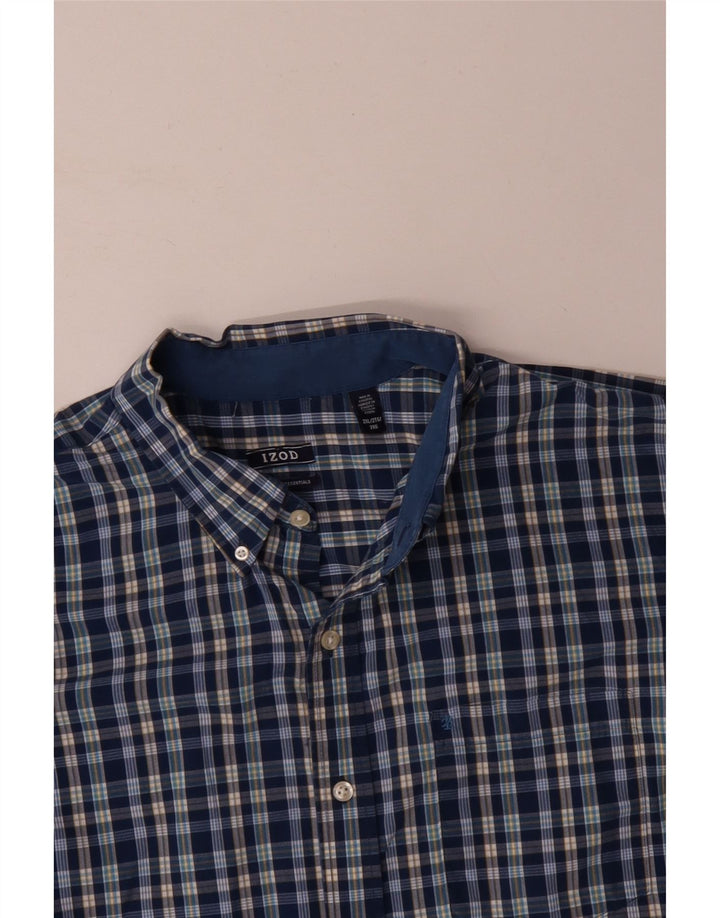 IZOD Camisa Hombre 2XL Algodón A Cuadros Azul