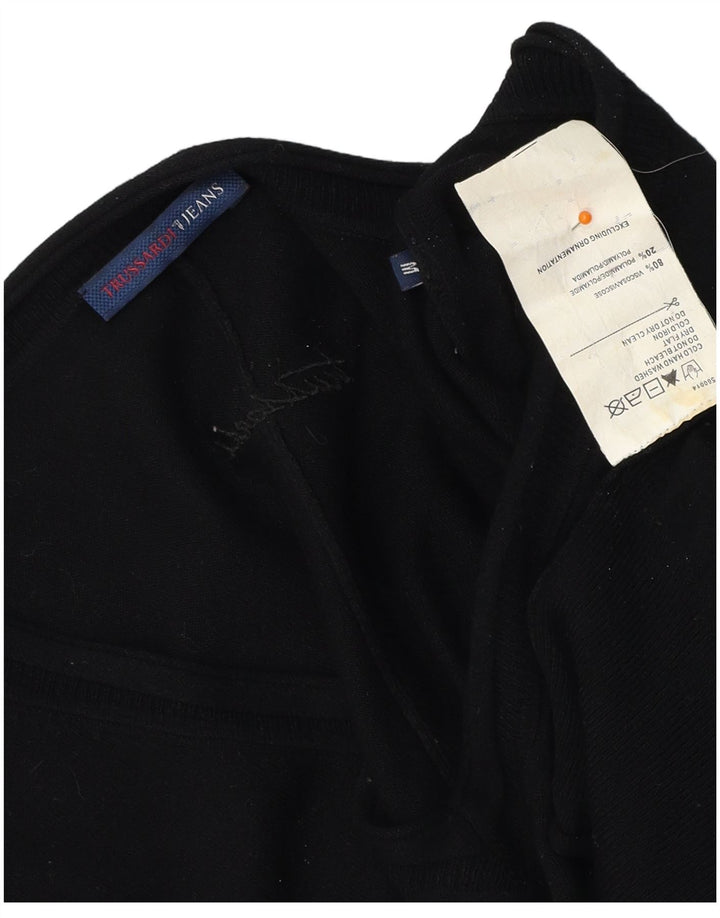 TRUSSARDI JEANS Jersey Poncho para Mujer UK 44 Viscosa Negra Mediana