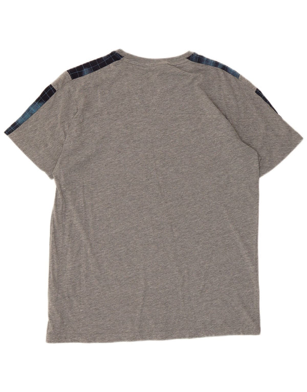 Camiseta Puma Hombre Top Algodón Colorblock Gris Medio