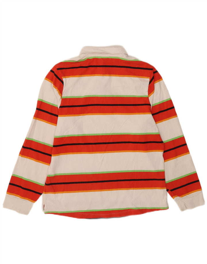 Nike Polo de rugby de manga larga para hombre, algodón a rayas multicolor mediano