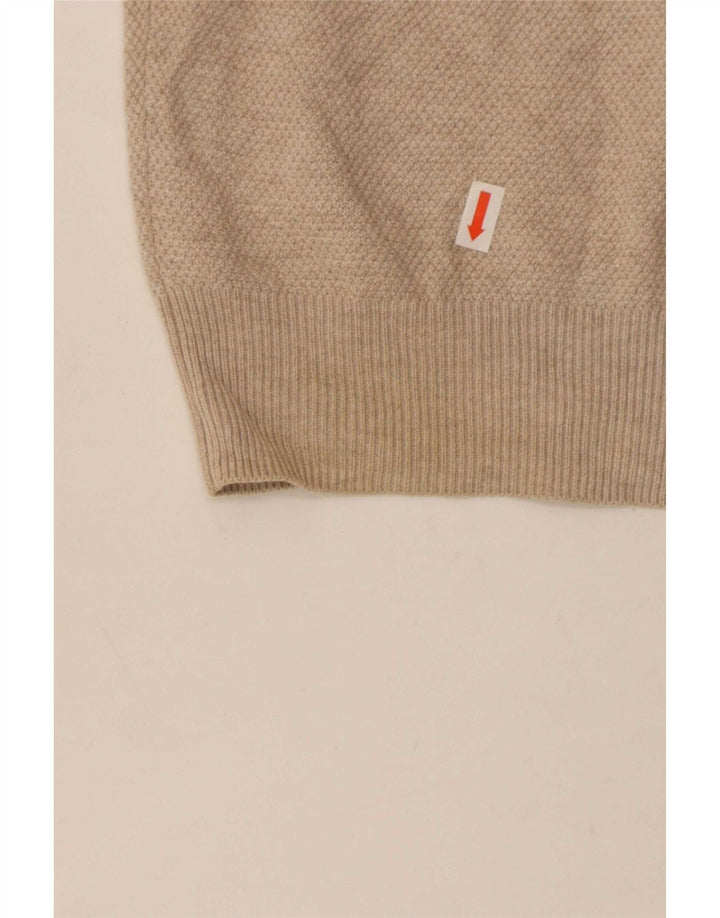 Massimo Dutti Hombre Jersey Con Cremallera En El Cuello Algodón Beige Medio