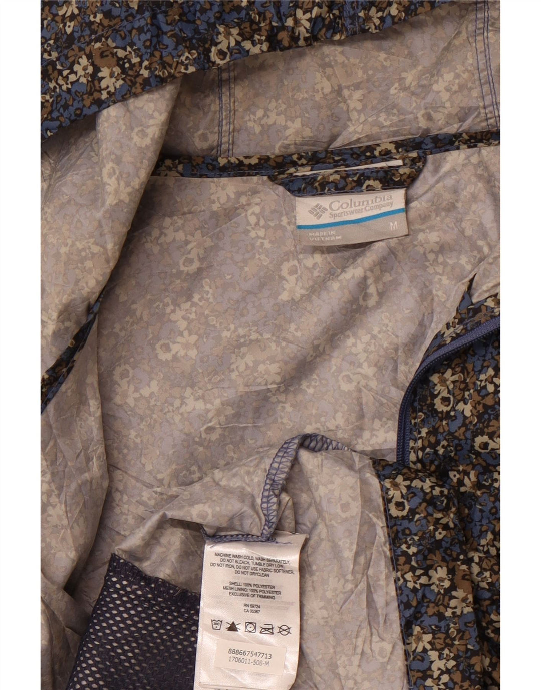 COLUMBIA Chaqueta impermeable con capucha para mujer UK 44 Mediana Multicolor Floral